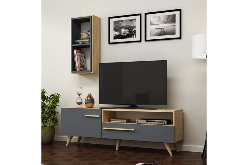 ZERA Tv-möbelset 150x35 cm Brun/Svart - Tv-möbelset