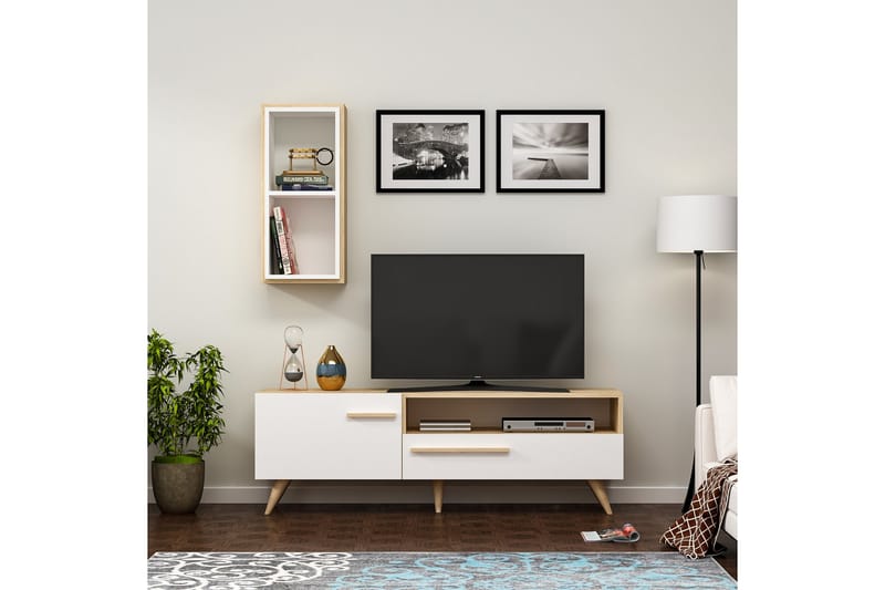 ZERA Tv-möbelset 150x35 cm Brun/Vit - Tv-möbelset