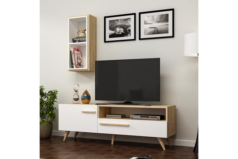 ZERA Tv-möbelset 150x35 cm Brun/Vit - Tv-möbelset