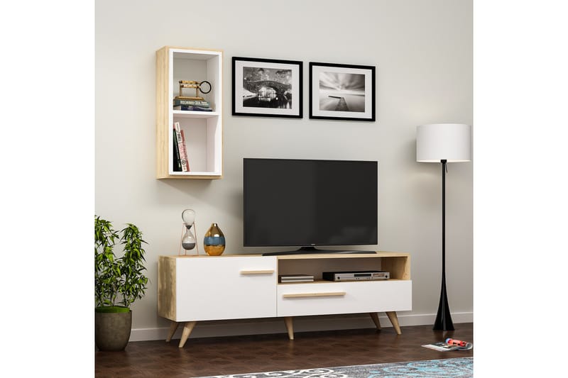 ZERA Tv-möbelset 150x35 cm Brun/Vit - Möbler - Vardagsrum - Tv-möbler & mediamöbler - Tv-möbelset