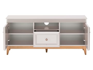Zeylor Golvstående Tv Bänk 136 cm med Förvaring i Ek - Beige - Möbler - Vardagsrum - Tv-möbler & mediamöbler - Tv-bänkar
