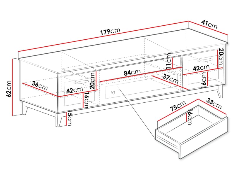 Zeylor Tv-Bänk 179 cm - Möbler - Vardagsrum - Tv-möbler & mediamöbler - Tv-skåp