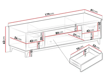 Zeylor Tv-Bänk 179 cm - Möbler - Vardagsrum - Tv-möbler & mediamöbler - Tv-bänkar