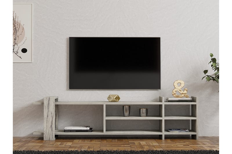 Zeyna Tv-bänk 156 cm Vit marmor - Möbler - Vardagsrum - Tv-möbler & mediamöbler - Tv-bänkar