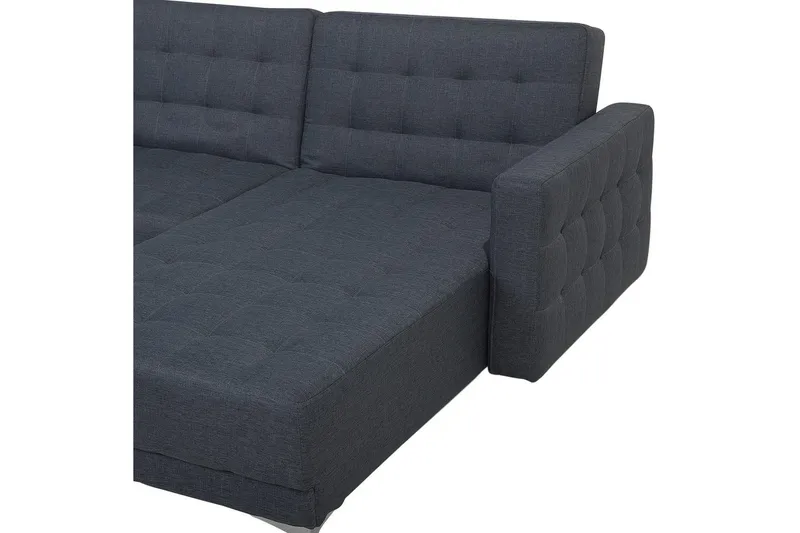 U-formad soffa med fotpall Aberdeen Grå/Silver - Grå/Silver - Möbler - Vardagsrum - Soffgrupper