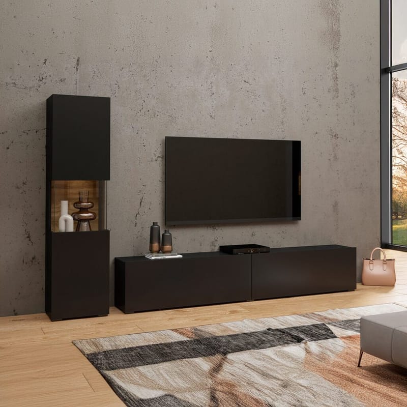 Väggenhet Ava 2 delar (05+40) - Svart onyx - Möbler - Vardagsrum - Möbelset för vardagsrum