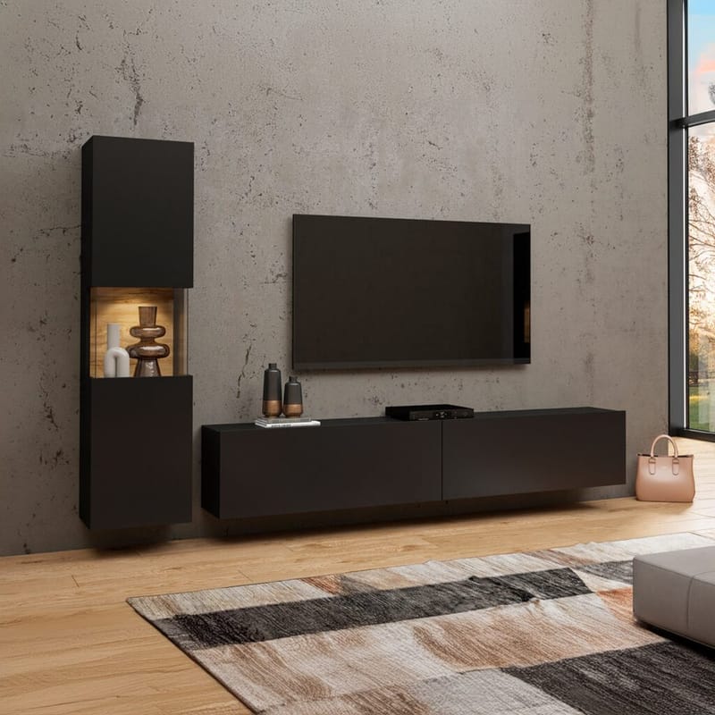 Väggenhet Ava 2 delar (05+40) - Svart onyx - Möbler - Vardagsrum - Möbelset för vardagsrum