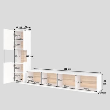 Väggenhet Ava 2 delar (05+40) - Vit - Möbler - Vardagsrum - Möbelset för vardagsrum