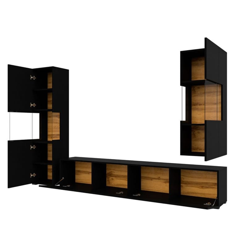 Väggenhet Ava 3 delar (05+07+40) - Svart onyx - Möbler - Vardagsrum - Möbelset för vardagsrum