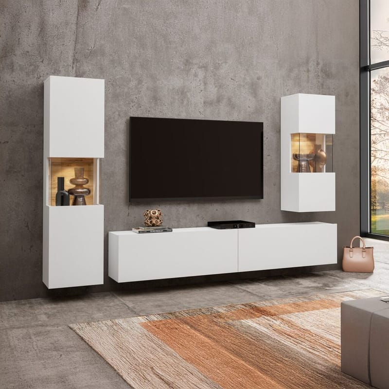 Väggenhet Ava 3 delar (05+07+40) - Vit - Möbler - Vardagsrum - Möbelset för vardagsrum