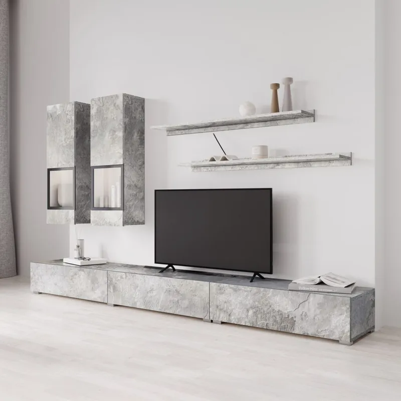 Väggenhet Baros - Betongljus - Möbler - Vardagsrum - Möbelset för vardagsrum