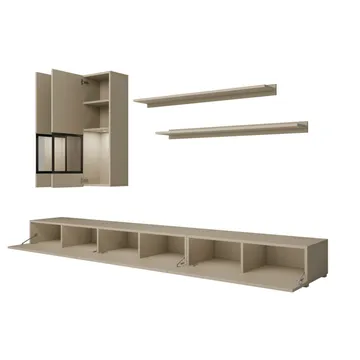 Väggenhet Baros - Ljus Beige - Möbler - Vardagsrum - Möbelset för vardagsrum