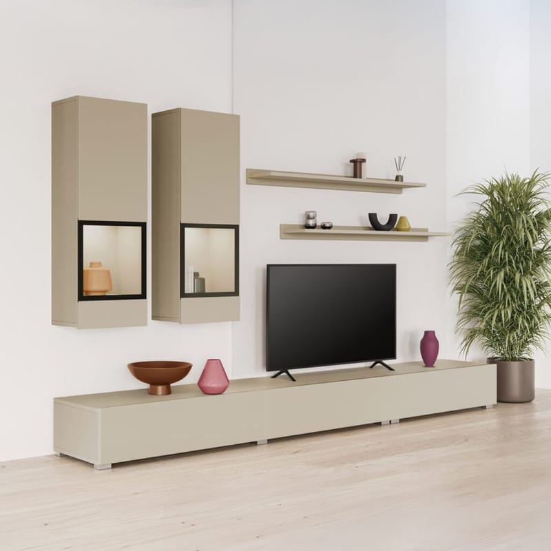 Väggenhet Baros - Ljus Beige - Möbler - Vardagsrum - Möbelset för vardagsrum
