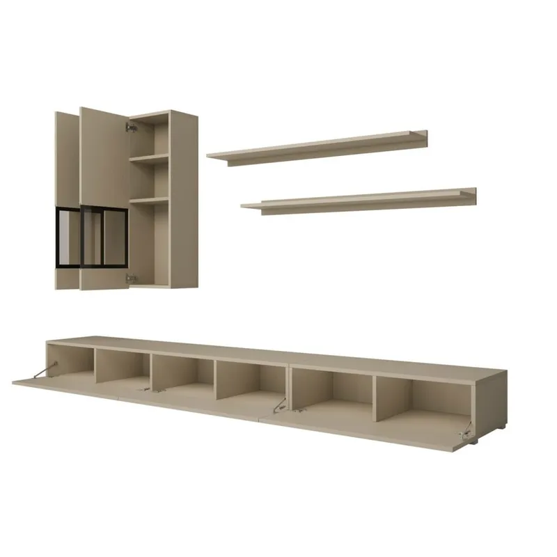 Väggenhet Baros - Ljus Beige - Möbler - Vardagsrum - Möbelset för vardagsrum