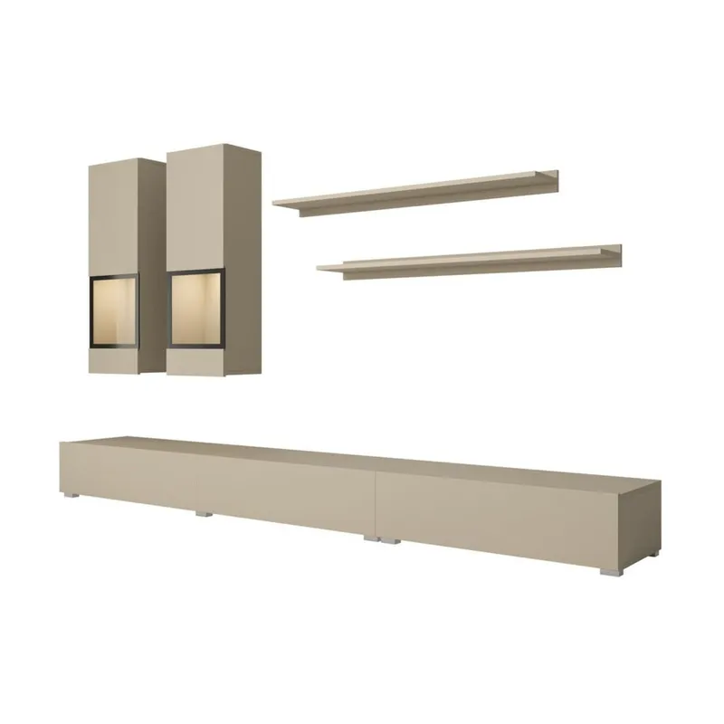 Väggenhet Baros - Ljus Beige - Möbler - Vardagsrum - Möbelset för vardagsrum