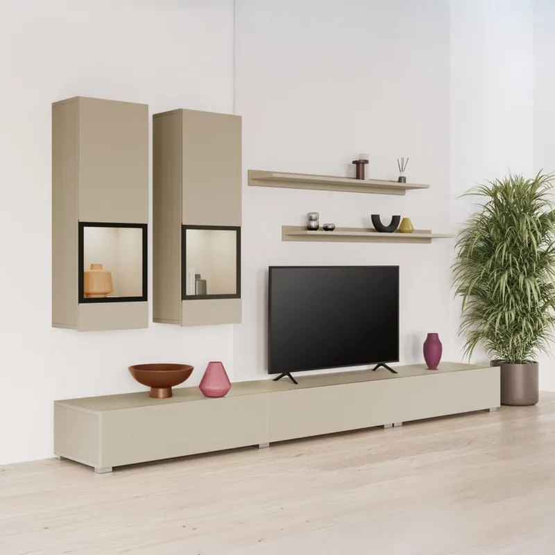 Väggenhet Baros - Ljus Beige - Möbler - Vardagsrum - Möbelset för vardagsrum