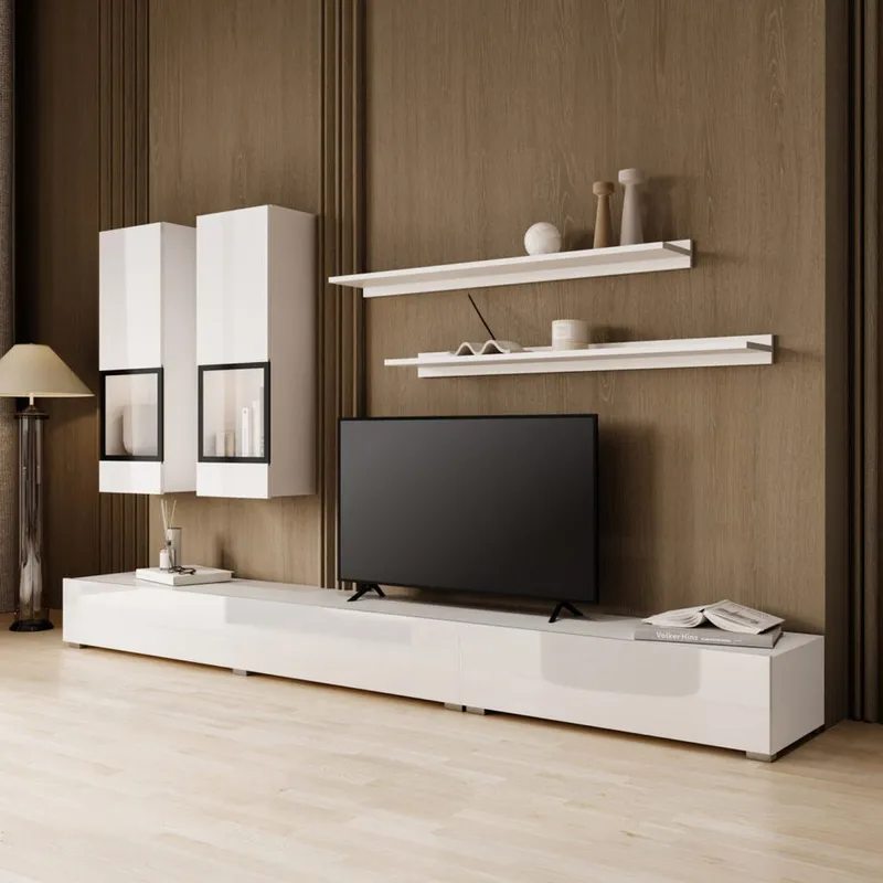 Väggenhet Baros - Vit Laminat - Möbler - Vardagsrum - Möbelset för vardagsrum