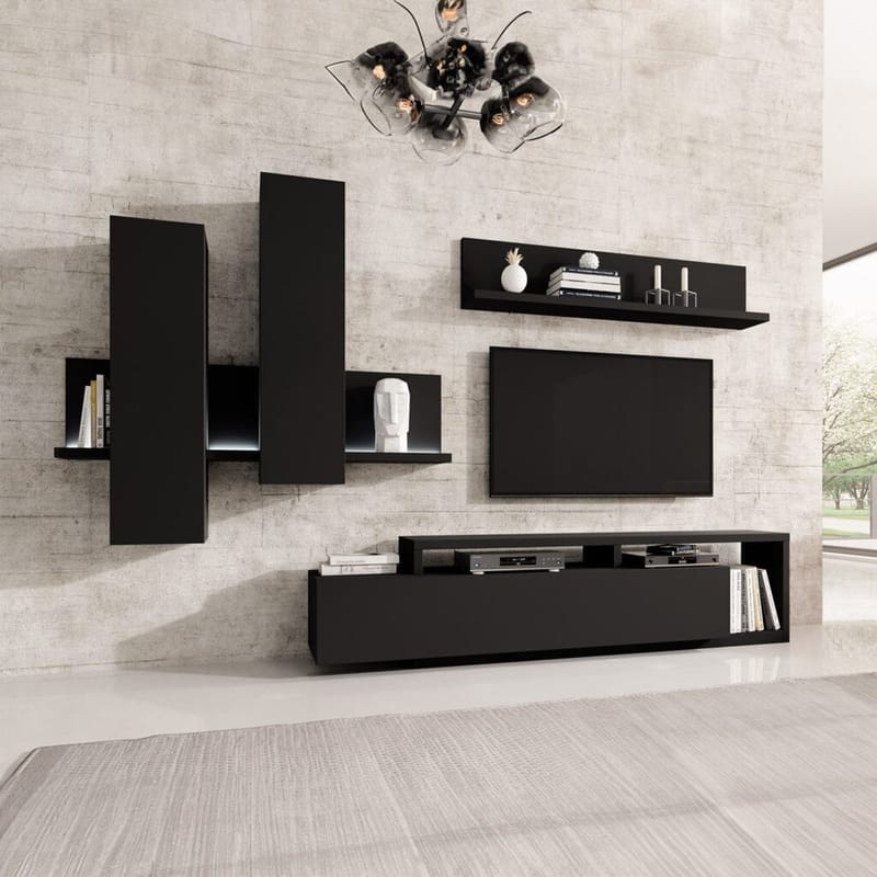 Väggenhet Bota - Svart supermatt - Möbler - Vardagsrum - Möbelset för vardagsrum