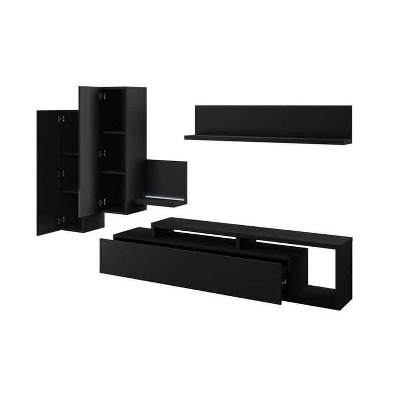 Väggenhet Bota - Svart supermatt - Möbler - Vardagsrum - Möbelset för vardagsrum