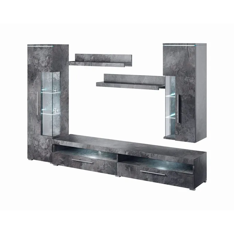 Väggenhet Indien - Skiffer, 285 cm - Möbler - Vardagsrum - Möbelset för vardagsrum