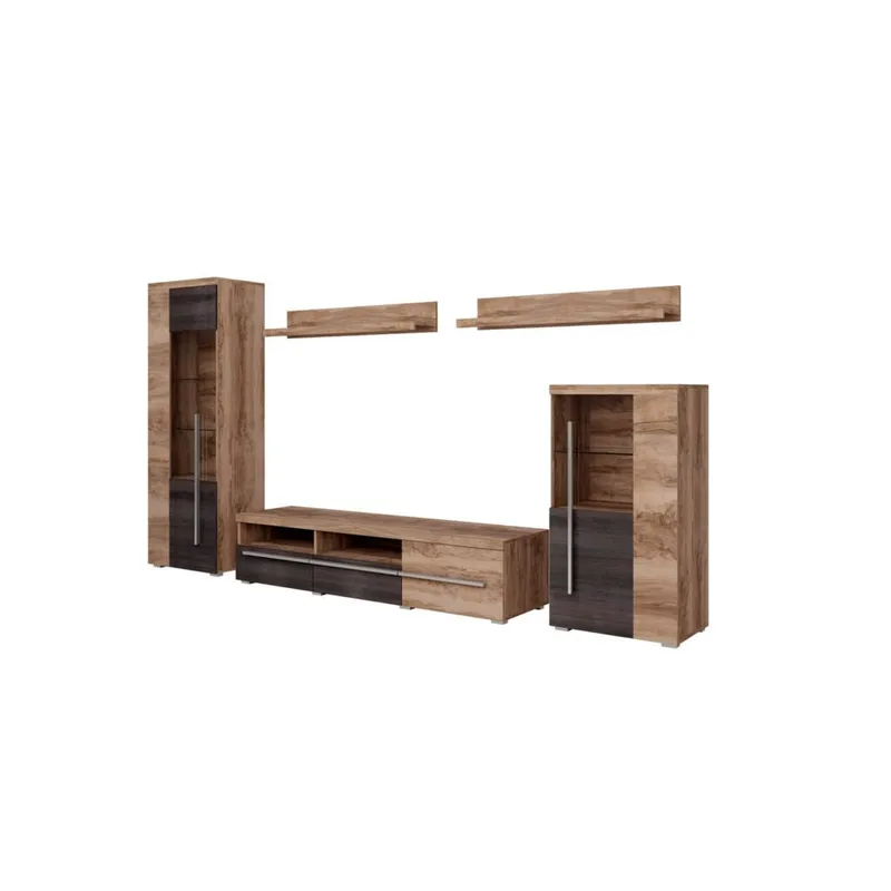 Väggenhet Roger 5 delar, Satin Valnöt