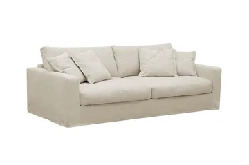 Valencia Extra Djup 3-sits soffa + fåtölj med avtagbar och tvättbar klädsel - Beige - Möbler - Vardagsrum - Soffgrupper