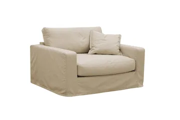 Valencia Extra Djup 3-sits soffa + fåtölj med avtagbar och tvättbar klädsel - Beige - Möbler - Vardagsrum - Soffgrupper