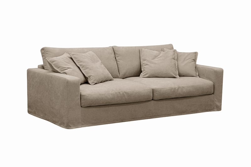 Valencia Extra Djup 3-sits soffa + fåtölj med avtagbar och tvättbar klädsel - Brun - Möbler - Vardagsrum - Soffgrupper