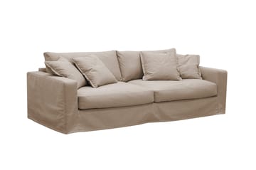 Valencia Extra Djup 3-sits soffa + fåtölj med avtagbar och tvättbar klädsel - Ljusbrun - Möbler - Vardagsrum - Soffgrupper
