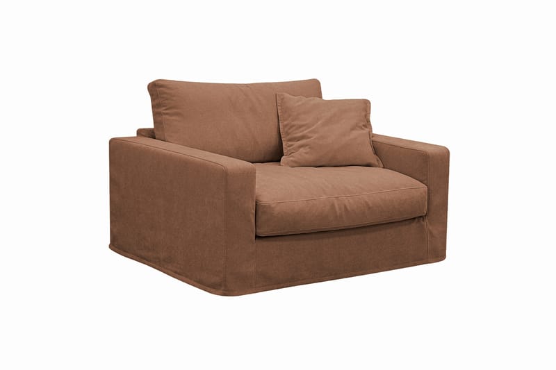 Valencia Extra Djup 3-sits soffa + fåtölj med avtagbar och tvättbar klädsel - Rödbrun - Möbler - Vardagsrum - Soffgrupper