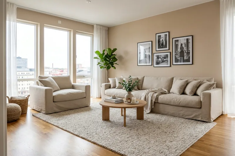 Valencia Extra Djup 5-sits soffa + fåtölj med avtagbar och tvättbar klädsel - Beige - Möbler - Vardagsrum - Soffgrupper