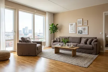 Valencia Extra Djup 5-sits soffa + fåtölj med avtagbar och tvättbar klädsel - Mörkbrun - Möbler - Vardagsrum - Soffgrupper