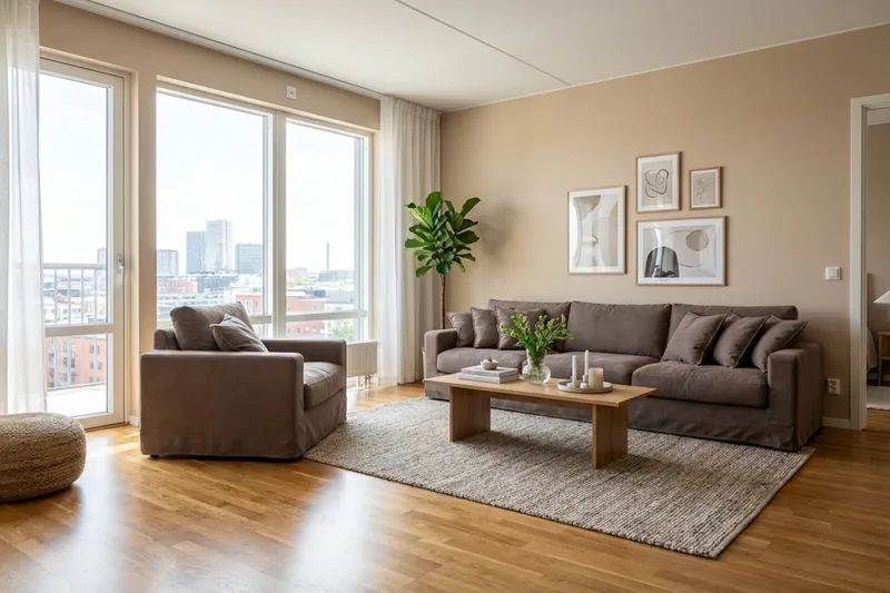 Valencia Extra Djup 5-sits soffa + fåtölj med avtagbar och tvättbar klädsel - Mörkbrun - Möbler - Vardagsrum - Soffgrupper