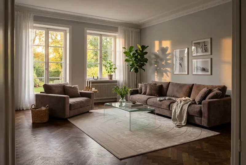 Valencia Extra Djup 5-sits Soffa i Chenille - Mörkbrun - Möbler - Vardagsrum - Soffor