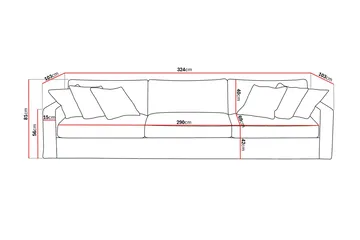 Valencia Extra Djup 5-sits Soffa med avtagbar och tvättbar klädsel - Brun - Möbler - Vardagsrum - Soffor