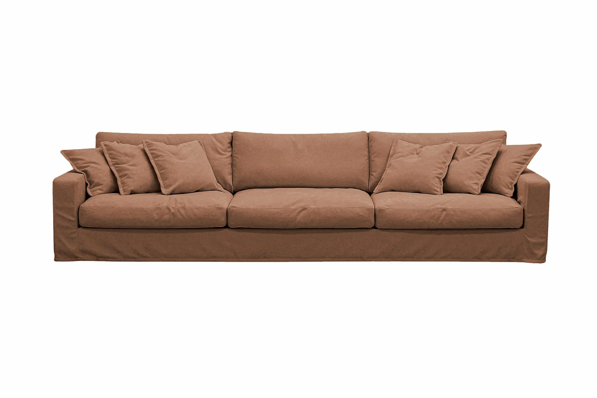 Valencia Extra Djup 5-sits Soffa med avtagbar och tv&auml;ttbar kl&auml;dsel - Rostbrun