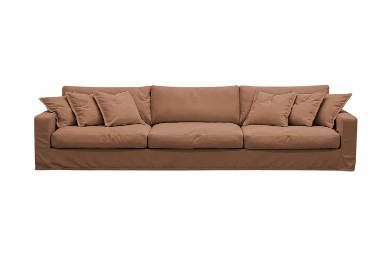 Valencia Extra Djup 5-sits Soffa med avtagbar och tvättbar klädsel, Rostbrun