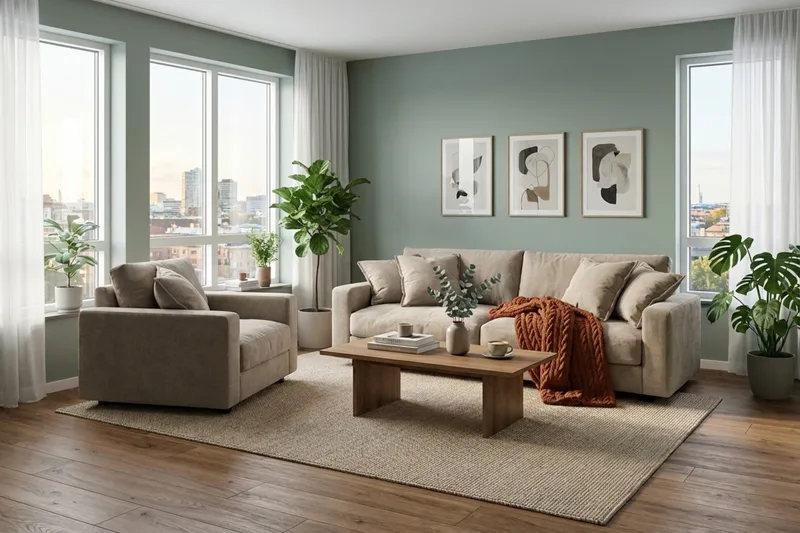 Valencia Soffgrupp Extra Djup 3-sits Soffa + Fåtölj i Chenille - Brun - Möbler - Vardagsrum - Soffgrupper