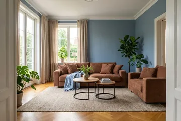 Valencia Soffgrupp Extra Djup 3-sits Soffa + Fåtölj i Chenille - Rostbrun - Möbler - Vardagsrum - Soffgrupper