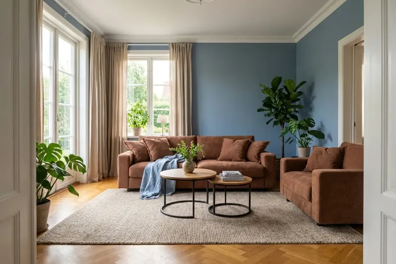 Valencia Soffgrupp Extra Djup 3-sits Soffa + Fåtölj i Chenille - Rostbrun - Möbler - Vardagsrum - Soffgrupper