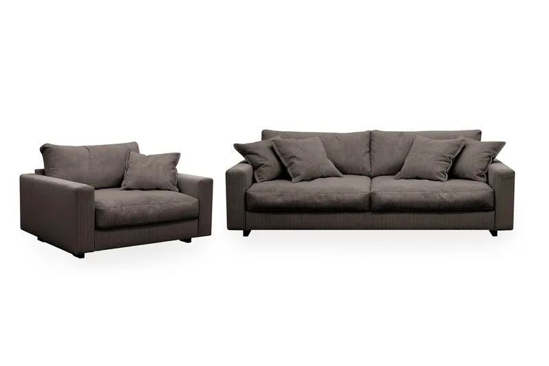 Valencia Soffgrupp Extra Djup 3-sits Soffa + Fåtölj - Taupe - Möbler - Vardagsrum - Soffgrupper