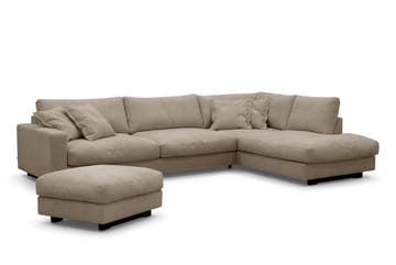 Valencia Soffgrupp Extra Djup 4-sits Schäslong Höger + Fotpall - Brun - Möbler - Vardagsrum - Soffgrupper