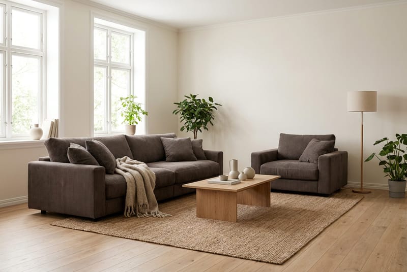 Valencia Soffgrupp Extra Djup 4-sits Soffa + Fåtölj - Taupe - Möbler - Vardagsrum - Soffgrupper