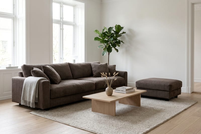 Valencia Soffgrupp Extra Djup 4-sits Soffa + Fotpall - Taupe - Möbler - Vardagsrum - Soffgrupper