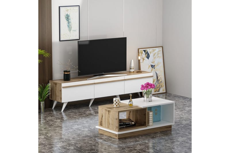 Valentina Möbelset För Vardagsrum - Vit/Blå - Möbler - Vardagsrum - Möbelset för vardagsrum