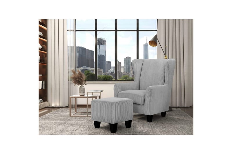 Vanlig fåtölj utan armstöd Loft24 Fåtölj Zhili Ljusgrå - Möbler - Vardagsrum - Fåtöljer - Fåtölj utan armstöd
