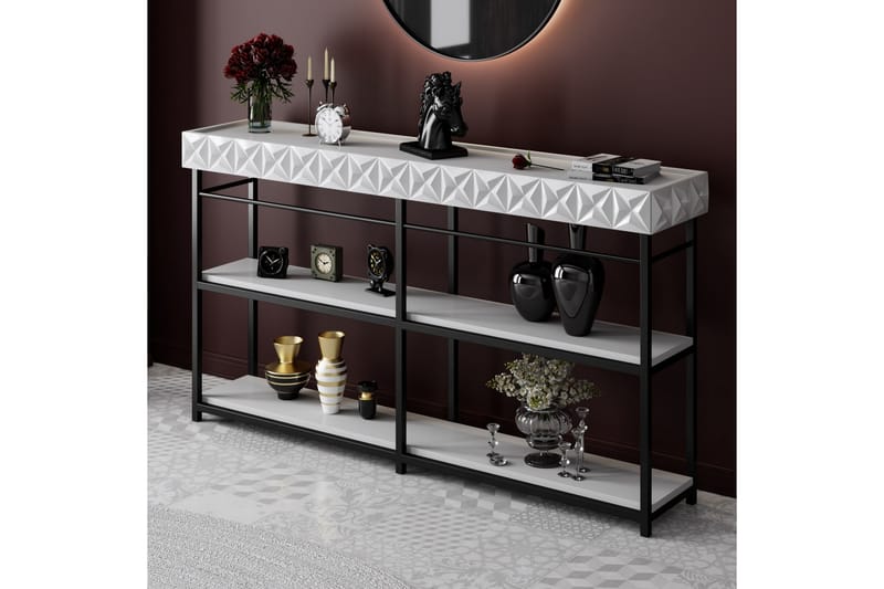 ZÜMRÜT Konsollbord 152x83 cm Vit/Svart - Bord - Avlastningsbord & konsolbord - Hallbord