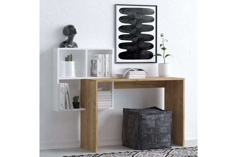 ADELL Skrivbord 98x45 cm Vit/Brun - Möbler - Hemmakontor - Skrivbord