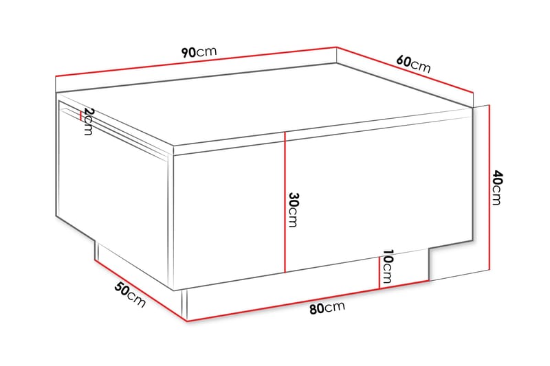 Adrianah Soffbord 90 cm - Svart - Möbler - Vardagsrum - Soffbord & vardagsrumsbord - Soffbord