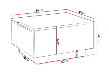 Adrianah Soffbord 90 cm - Svart - Möbler - Vardagsrum - Soffbord & vardagsrumsbord - Soffbord